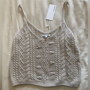 Reformation Janina Novelty Sweater Tank Oatmeal XS